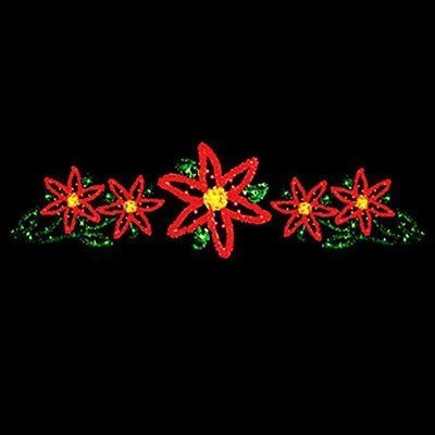 6' X 22' Five Poinsettias, LED 1 6' X 22' Five Poinsettias, LED