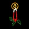 11' Candle With Holly, LED