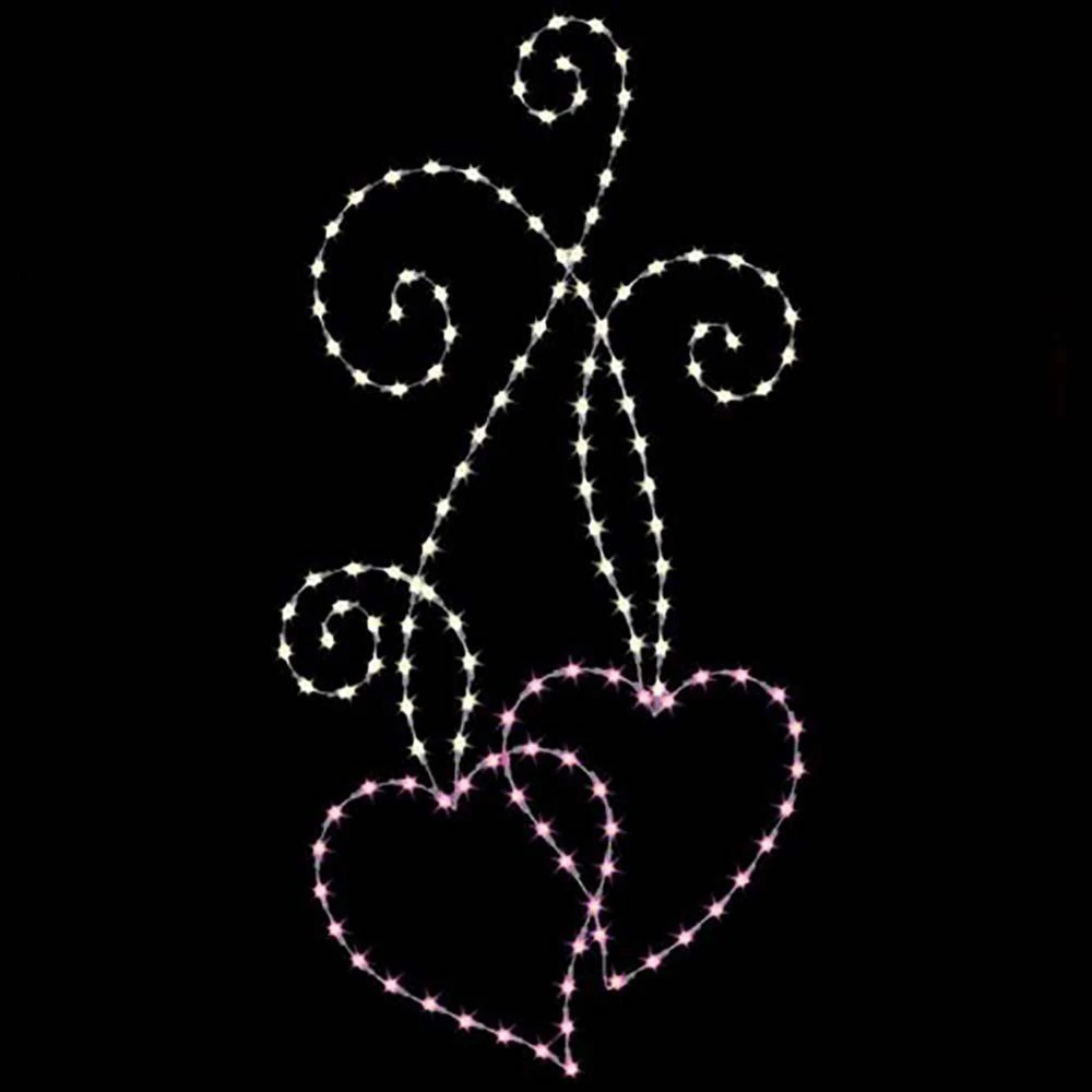 8' Dual Hearts, LED 1 8' Dual Hearts, LED