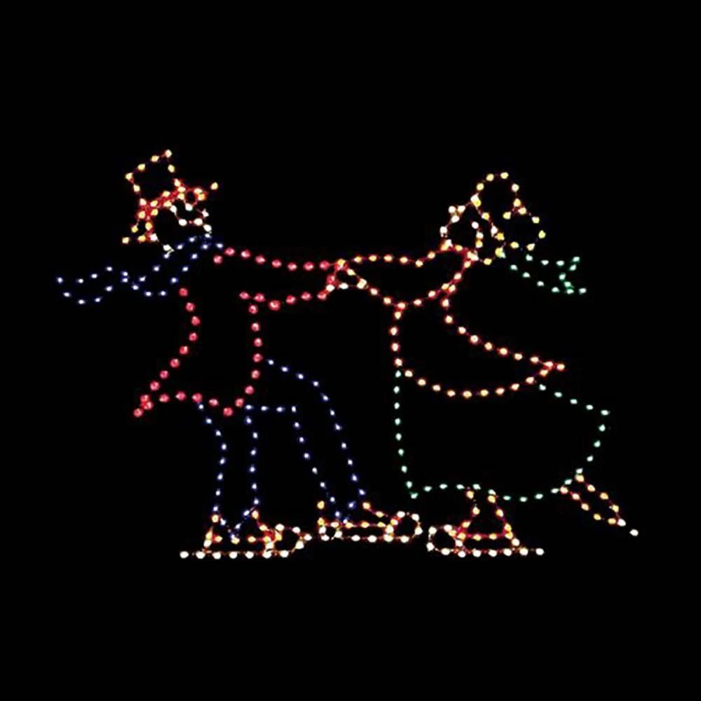 8' Victorian Man And Woman Skating, LED 1 8' Victorian Man And Woman Skating, LED