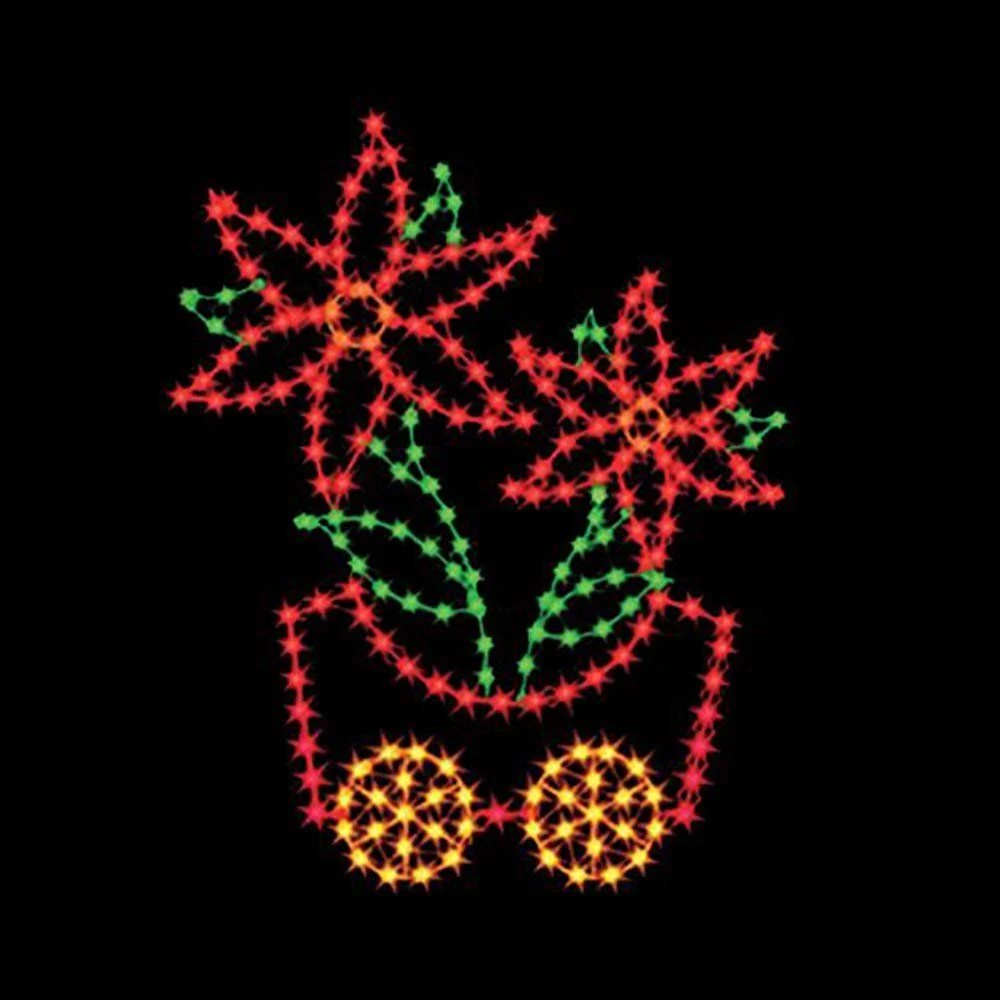 7' Silhouette Poinsettia Car, LED 1 7' Silhouette Poinsettia Car, LED