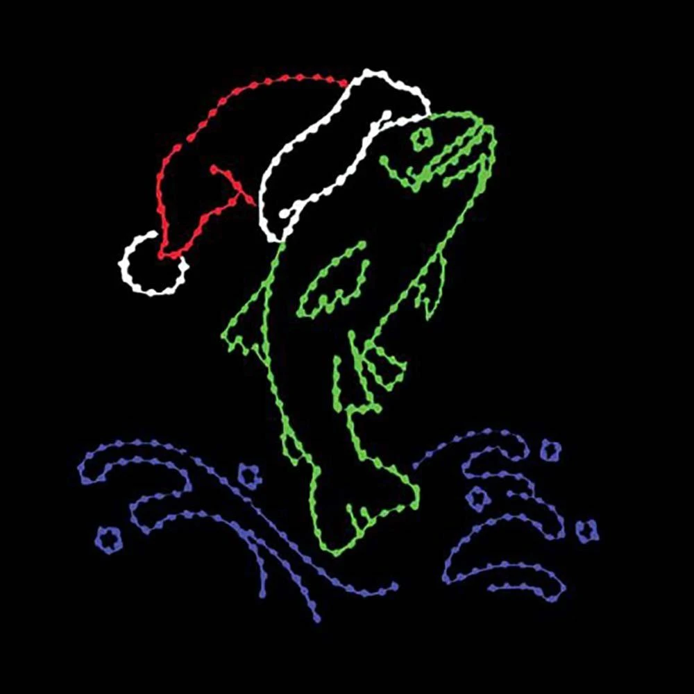 9' X 10' Bass With Santa Hat, LED 1 9' X 10' Bass With Santa Hat, LED