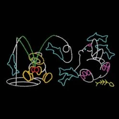 12' X 24' Animated Eskimo Fishing And Polar Bear Snacking, LED