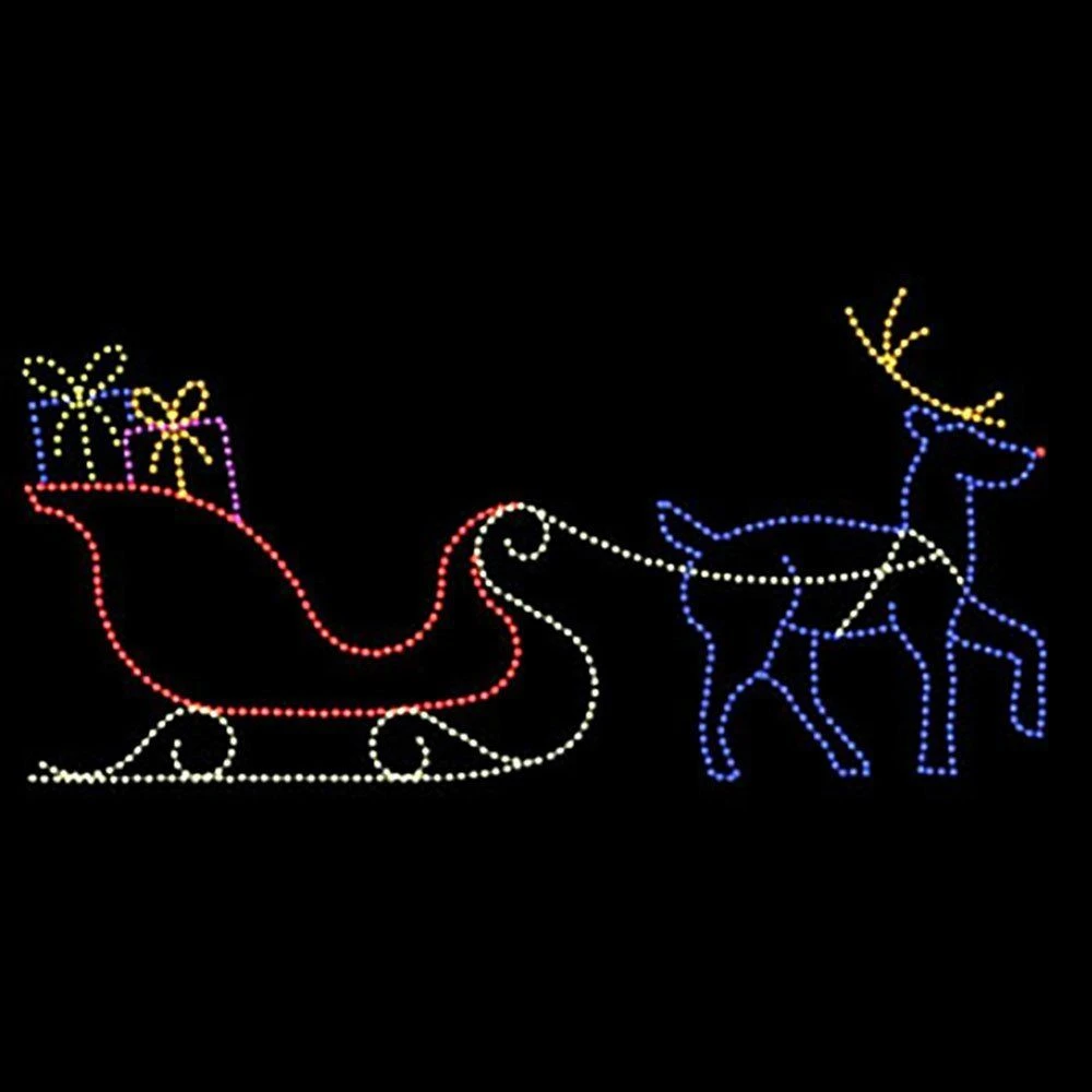 14' X 30' Sleigh And Reindeer, LED 1 14' X 30' Sleigh And Reindeer, LED