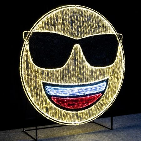 6' 2D LED Emoji With Sunglasses 2 6' 2D LED Emoji With Sunglasses - Image 2
