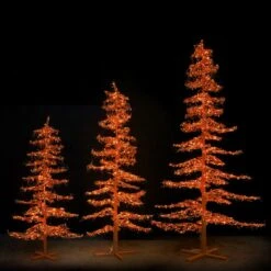 11' Ice Sculpture Christmas Tree - Amber/Orange -Twinkly Trees Shop 3d 11006 a 3d 11007 a 3d 11008 a 2