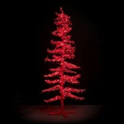 9' Ice Sculpture Christmas Tree - Red