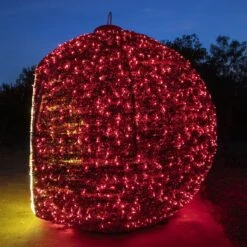 8.10' 3D Christmas Ornament - Warm White And Red - Photo Op Display -Twinkly Trees Shop 3d 11021 d