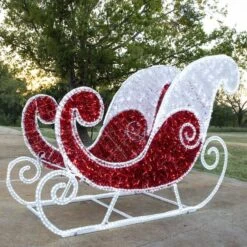 3D LED Santa Sleigh - Photo Op Display -Twinkly Trees Shop 3d 11026 e