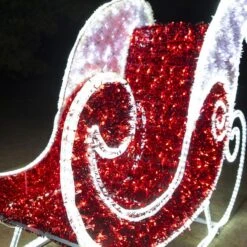 3D LED Santa Sleigh - Photo Op Display -Twinkly Trees Shop 3d 11026 f