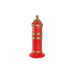 5.5' Red And Gold Santa Mailbox