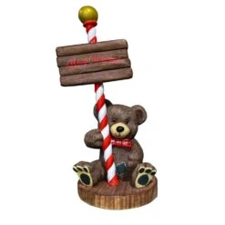 4.4' Teddy Bear With Merry Christmas Sign