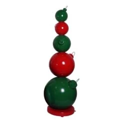 7' Ornament Stack - Red/Green