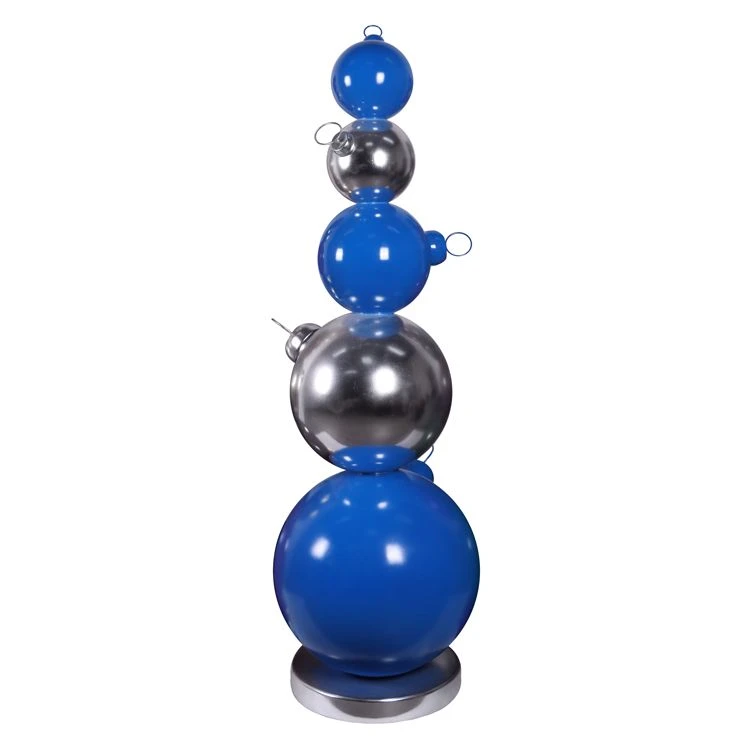7' Ornament Stack - Blue/Silver 1 7' Ornament Stack - Blue/Silver