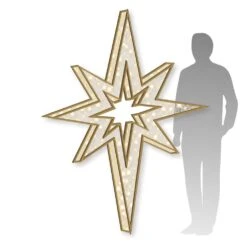 6.5' 3D Bethlehem Star With Warm White LED Lights