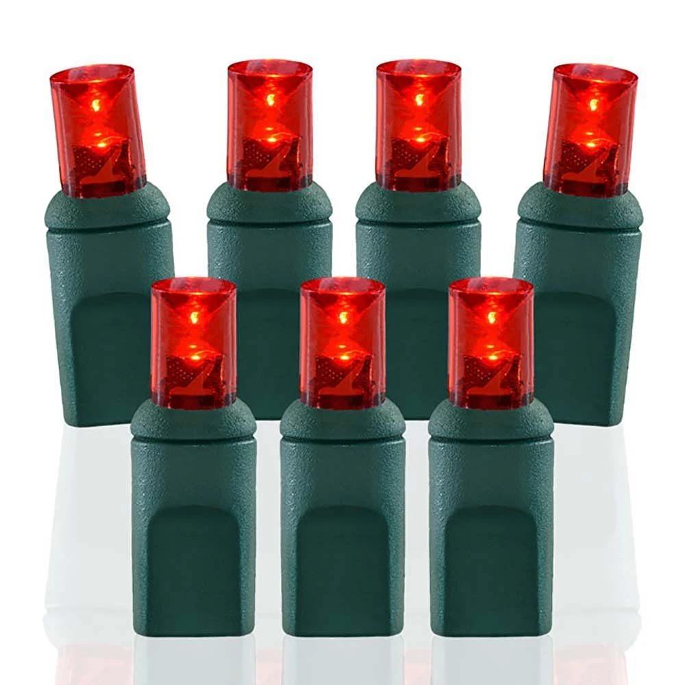 Wide Angle Conical Battery Operated LED D Cell 50 Lights - Red 1 Wide Angle Conical Battery Operated LED D Cell 50 Lights - Red