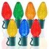 25 Light Multi C7 LED Christmas Lights - 8" Spacing