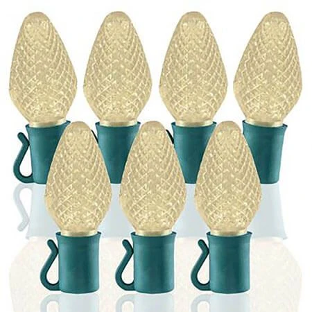 26 Light Warm White C7 LED Christmas Lights - 8" Spacing 1 26 Light Warm White C7 LED Christmas Lights - 8" Spacing