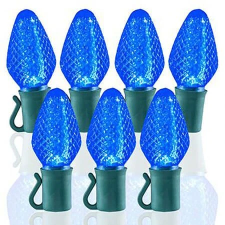 26 Light Blue C7 LED Christmas Lights - 8" Spacing 1 26 Light Blue C7 LED Christmas Lights - 8" Spacing