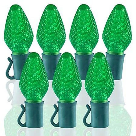26 Light Green C7 LED Christmas Lights - 8" Spacing 1 26 Light Green C7 LED Christmas Lights - 8" Spacing