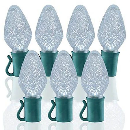 26 Light Pure White C7 LED Christmas Lights - 8" Spacing 1 26 Light Pure White C7 LED Christmas Lights - 8" Spacing