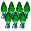 26 Light Green C9 LED Christmas Lights - 8" Spacing