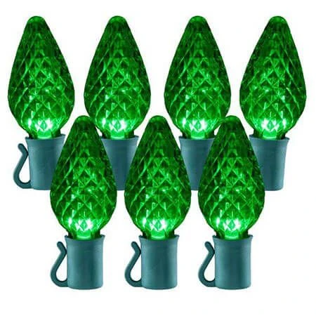 26 Light Green C9 LED Christmas Lights - 8" Spacing 1 26 Light Green C9 LED Christmas Lights - 8" Spacing