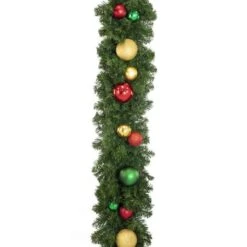 Decorated 9' X 14" Garland Unlit, Colors Of The Holiday -Twinkly Trees Shop dg 914 coth d
