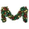 Decorated - 9' X 14" Oregon Fir Garland - Unlit - DELUXE Colors Of The Holiday