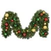 Decorated 9' X 14" Garland Lit, Colors Of The Holiday