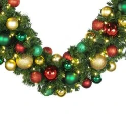Decorated - 9' X 14" Decorated Garland - LED - DELUXE Colors Of The Holiday -Twinkly Trees Shop dg 914 led del coth crop