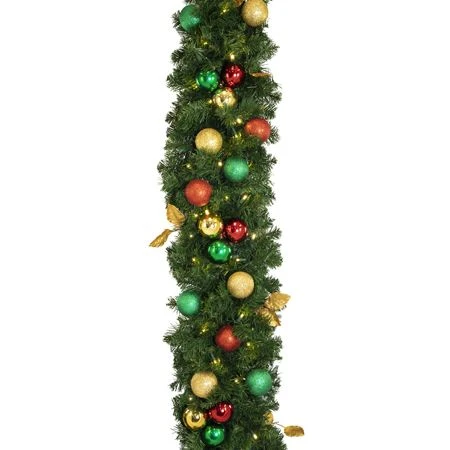 Decorated 9' X 14" Garland Lit, Traditional 4 Decorated 9' X 14" Garland Lit, Traditional - Image 4