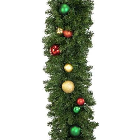 Decorated 9' X 18" Garland Unlit, Colors Of The Holiday 4 Decorated 9' X 18" Garland Unlit, Colors Of The Holiday - Image 4