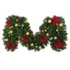 Decorated 9' X 18" Garland Unlit, Elegant Poinsettia