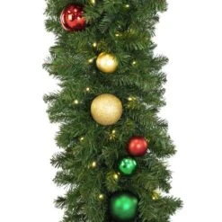 Decorated 9' X 18" Garland Lit, Colors Of The Holiday -Twinkly Trees Shop dg 918 led coth c