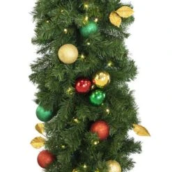 Decorated 9' X 18" Garland Lit, Traditional 7 Decorated 9' X 18" Garland Lit, Traditional -Twinkly Trees Shop dg 918 led t c