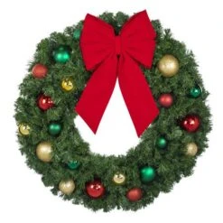 36" Unlit Decorated Wreath - Colors Of The Holidays - Bow Option Available 6 36" Unlit Decorated Wreath - Colors Of The Holidays - Bow Option Available -Twinkly Trees Shop dw 36 coth b vb 12 r 1