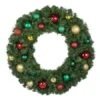 36" Unlit Decorated Wreath - Colors Of The Holidays - Bow Option Available