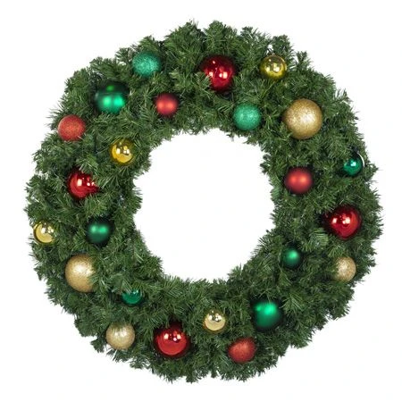 36" Unlit Decorated Wreath - Colors Of The Holidays - Bow Option Available 1 36" Unlit Decorated Wreath - Colors Of The Holidays - Bow Option Available