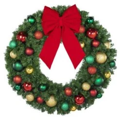 36" Unlit Decorated Wreath - DELUXE Colors Of The Holidays - Bow Option Available -Twinkly Trees Shop dw 36 del coth b vb 12 r