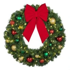 36" Lit LED Warm White Decorated Wreath - Colors Of The Holidays - Bow Option Available 6 36" Lit LED Warm White Decorated Wreath - Colors Of The Holidays - Bow Option Available -Twinkly Trees Shop dw 36 led coth b vb 12 r1