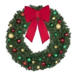 48" Unlit Decorated Wreath - Colors Of The Holidays - Bow Option Available -Twinkly Trees Shop dw 48 coth b vb 18 r