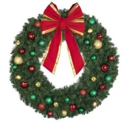 48" Unlit Decorated Wreath - Colors Of The Holidays - Bow Option Available -Twinkly Trees Shop dw 48 coth b vb 18 rgt