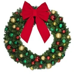 48" Unlit Decorated Wreath - DELUXE Colors Of The Holidays - Bow Option Available 6 48" Unlit Decorated Wreath - DELUXE Colors Of The Holidays - Bow Option Available -Twinkly Trees Shop dw 48 del coth b vb 18 r