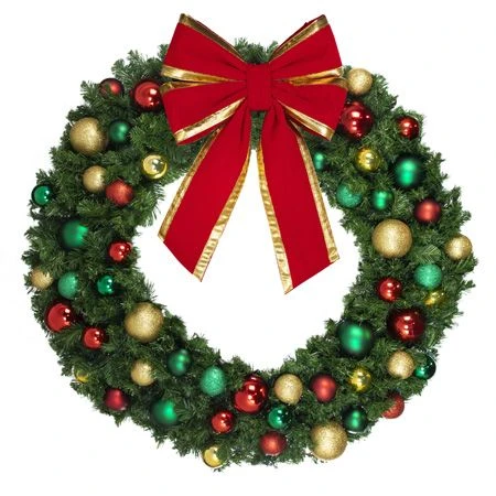 48" Unlit Decorated Wreath - DELUXE Colors Of The Holidays - Bow Option Available 2 48" Unlit Decorated Wreath - DELUXE Colors Of The Holidays - Bow Option Available - Image 2