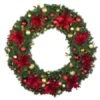 60" Unlit Decorated Wreath - DELUXE Royal Poinsettia - Bow Option Available