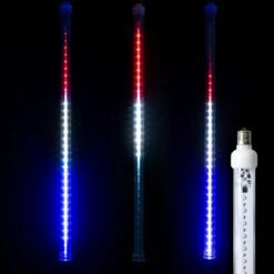 24" LED Falling Snow Tube - Red, Pure White And Blue - Pro Christmas™