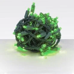 70 Lights Green 5 Mm Wide Angle Conical LED Christmas Lights - Balled
