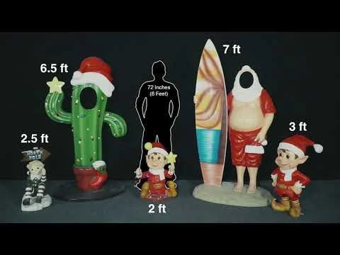3' Standing Santa Elf - Red 2 3' Standing Santa Elf - Red - Image 2