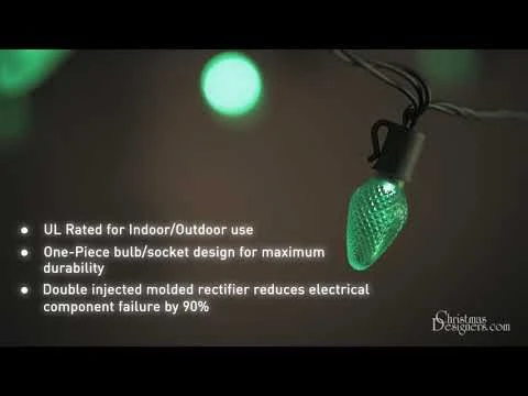 26 Light Green C7 LED Christmas Lights - 8" Spacing 2 26 Light Green C7 LED Christmas Lights - 8" Spacing - Image 2